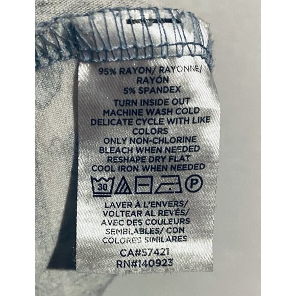 LOFT Dress Womens Large Purple Blue Floral Sleeveless Border Print Jersey Knit - Picture 6 of 6